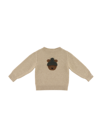 Donsje Amsterdam Denn Merino Wool Sweater Bear - Biscotti