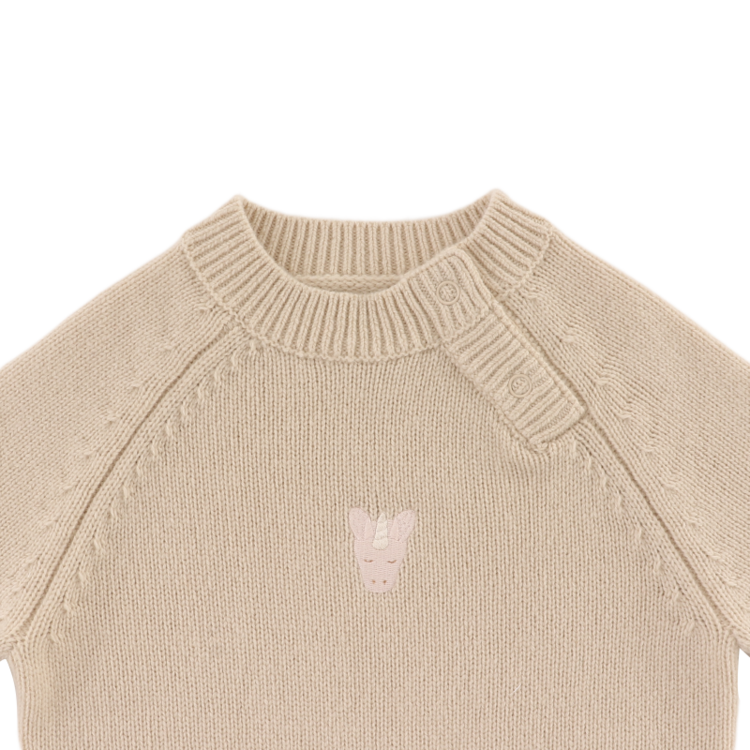 Donsje Amsterdam Sibbe Merino Wool Sweater Unicorn - Soft Sand