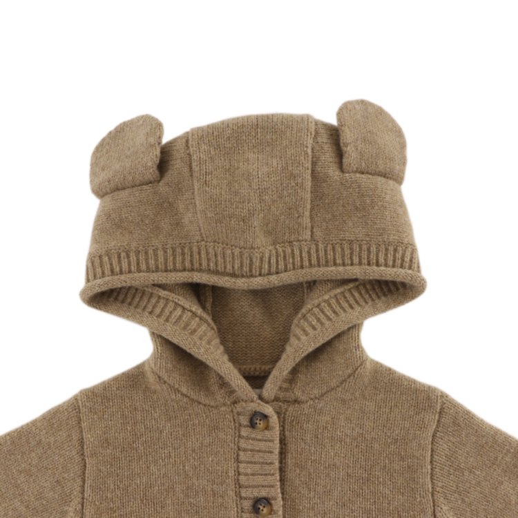 Donsje Amsterdam Brittan Merino Wool Cardigan Bear - Milk Chocolate