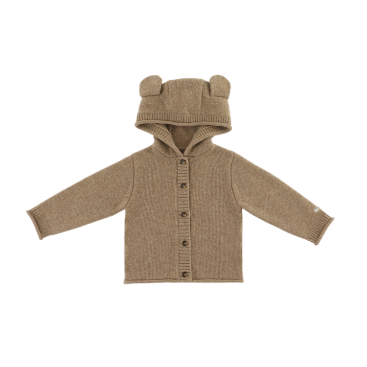 Donsje Amsterdam Brittan Merino Wool Cardigan Bear - Milk Chocolate