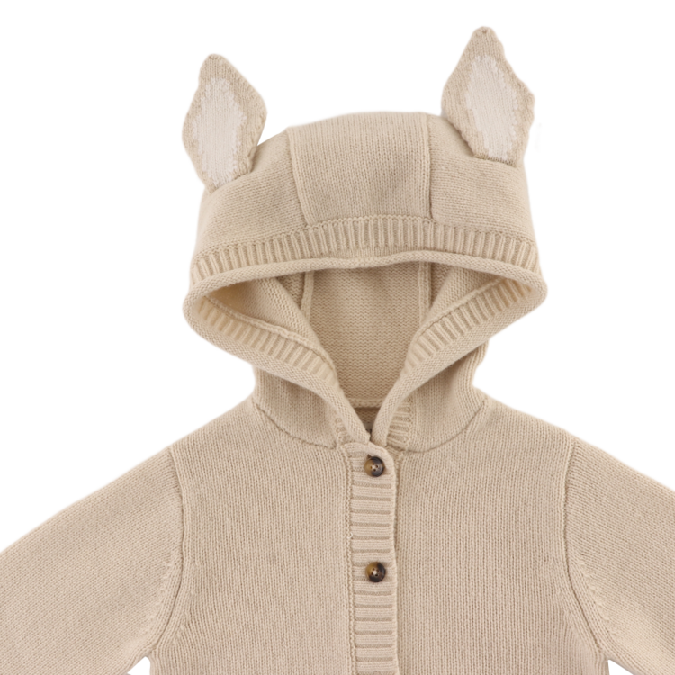Donsje Amsterdam Brittan Merino Wool Cardigan Bunny - Soft Sand
