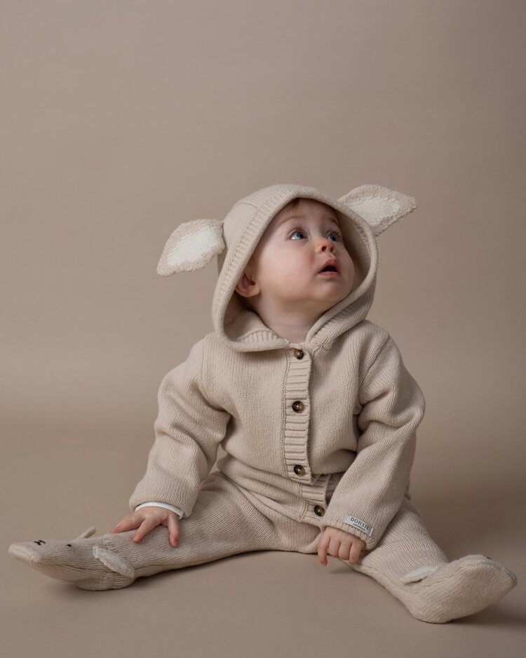 Donsje Amsterdam Brittan Merino Wool Cardigan Bunny - Soft Sand