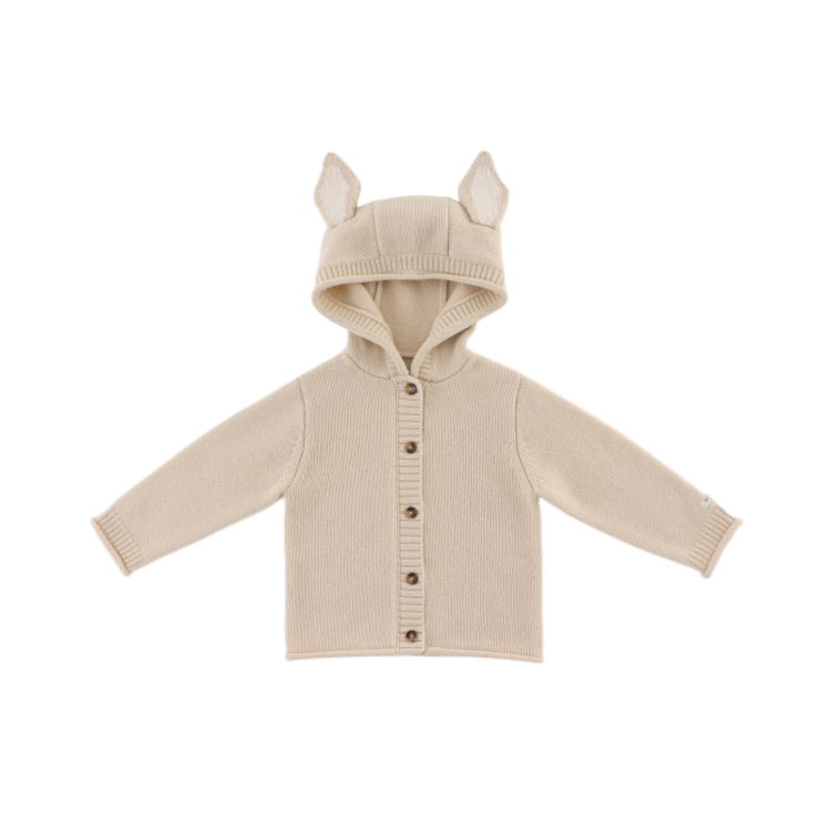 Donsje Amsterdam Brittan Merino Wool Cardigan Bunny - Soft Sand