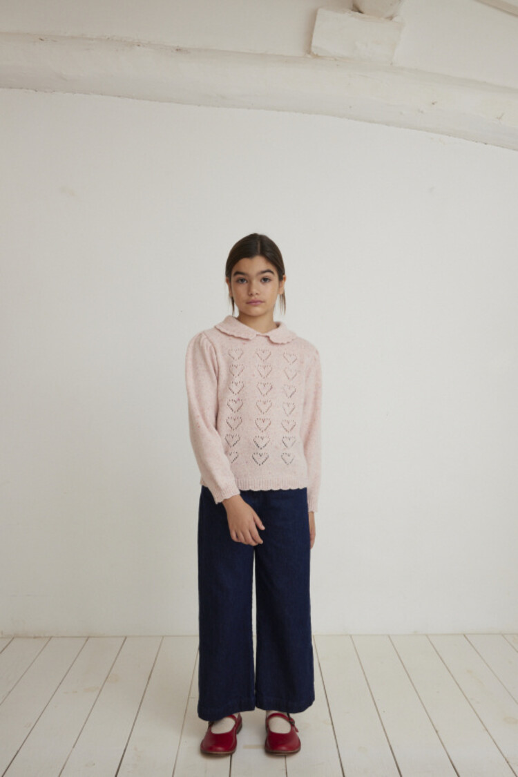 Bebe Organic Monna Sweater - Heart Pink