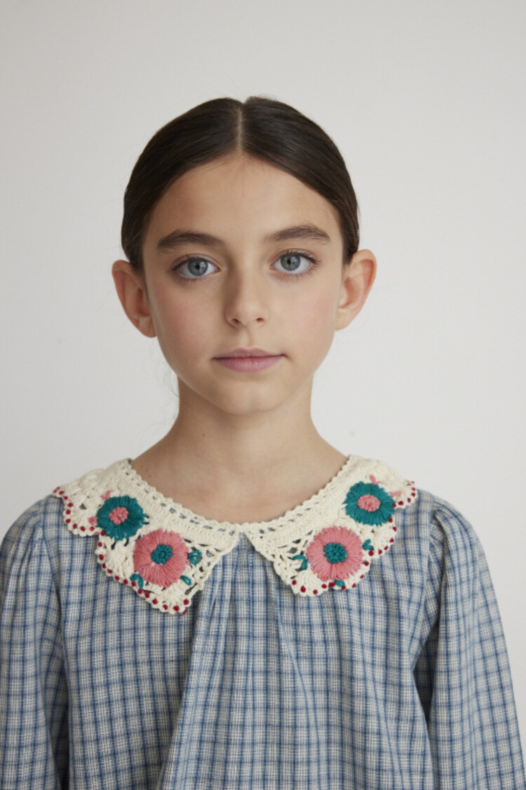 Bebe Organic Rhea Blouse - Blue Check