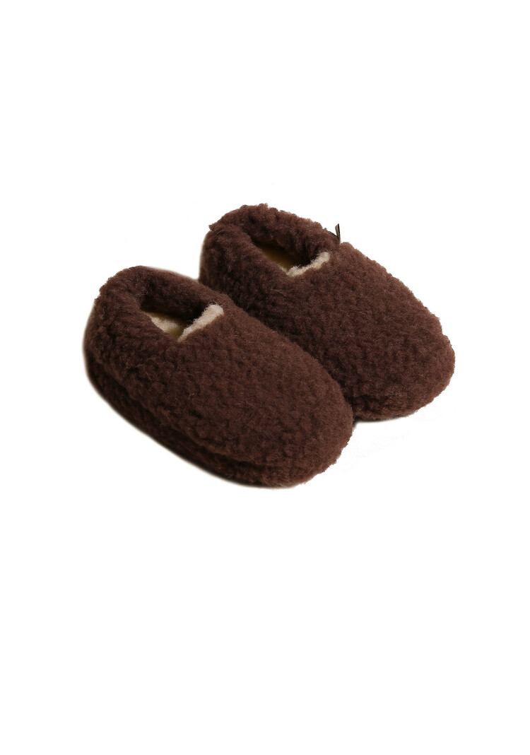 Alwero Wollen Junior Pantoffels - Choco