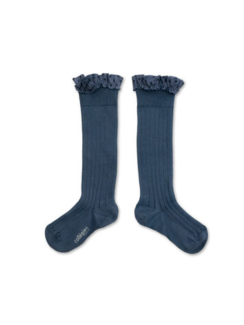 Collégien Maud - Hoge Sokken - Bleu Cendré
