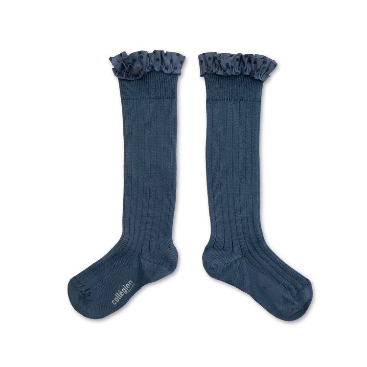 Collégien Maud - High Socks - Bleu Cendré