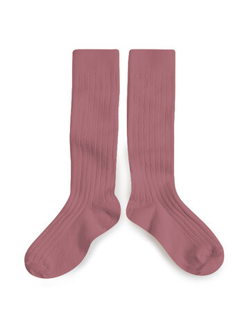 Collégien La Haute - Knee-High Socks - Raisin Rose