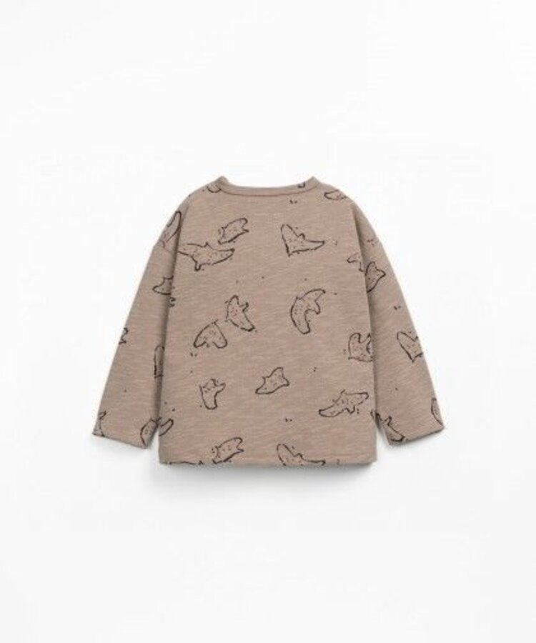 Play Up Printed Rib LS T-shirt - Tones Saffron