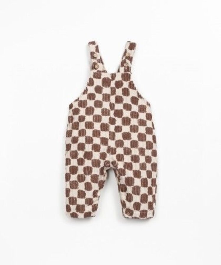 Play Up Printed Corduroy Jumpsuit - Tones