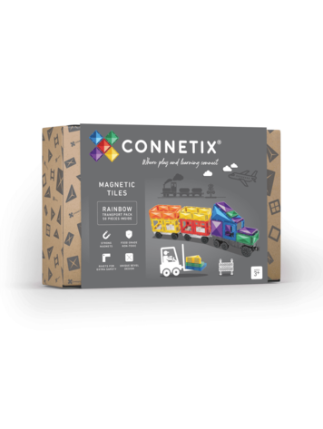 Connetix Magnetic Building - Rainbow Transport - 50 Pieces