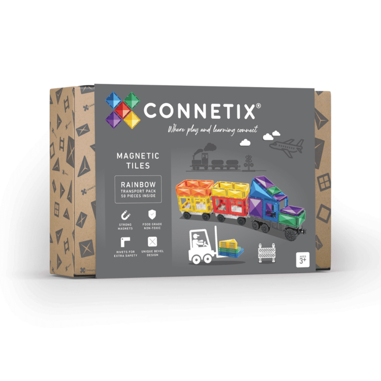 Connetix Magnetisch Bouwen - Rainbow Transport - 50 Stuks