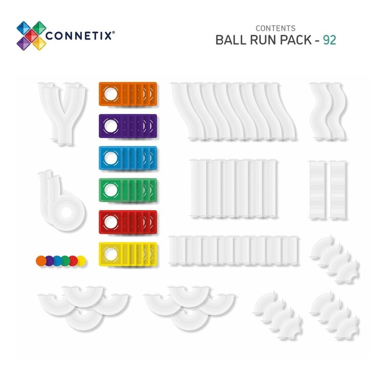 Connetix Magnetisch Bouwen - Rainbow Ball Run - 92 Stuks