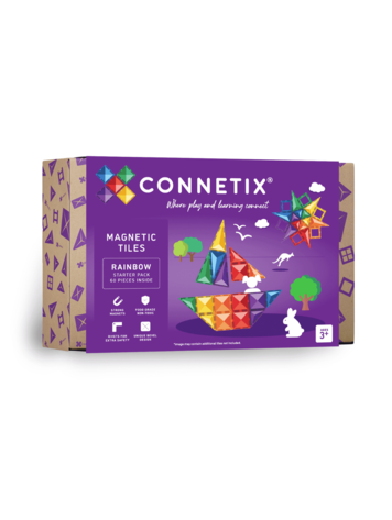 Connetix Magnetic Building - Rainbow Starter - 60 Pieces