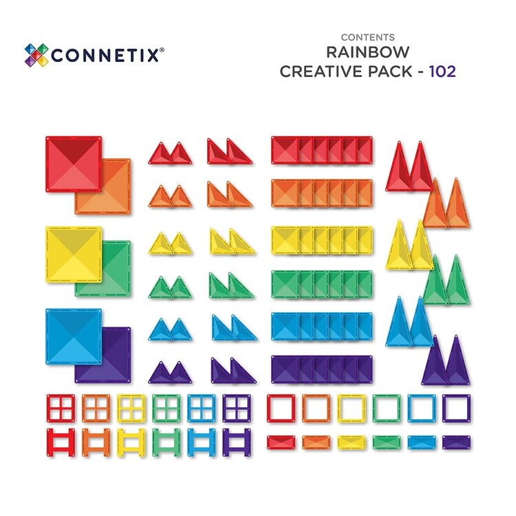 Connetix Magnetic Building - Rainbow Creative - 102 Pieces