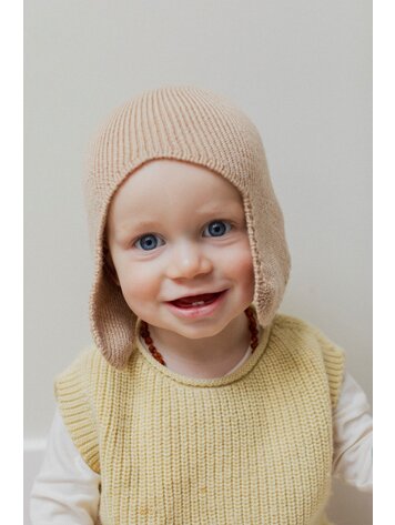 Hvid Earflap Hat Irma - Sand 6-12M