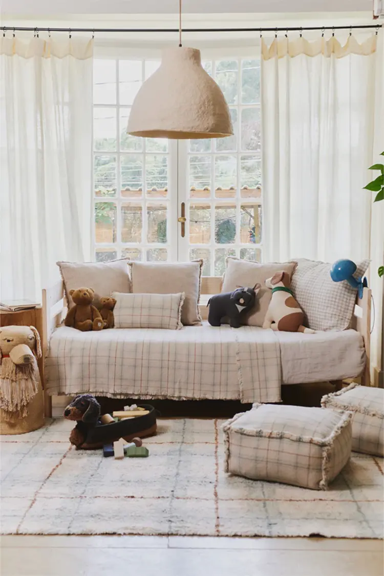 Lorena Canals Handloom Pouf - Blue Sage