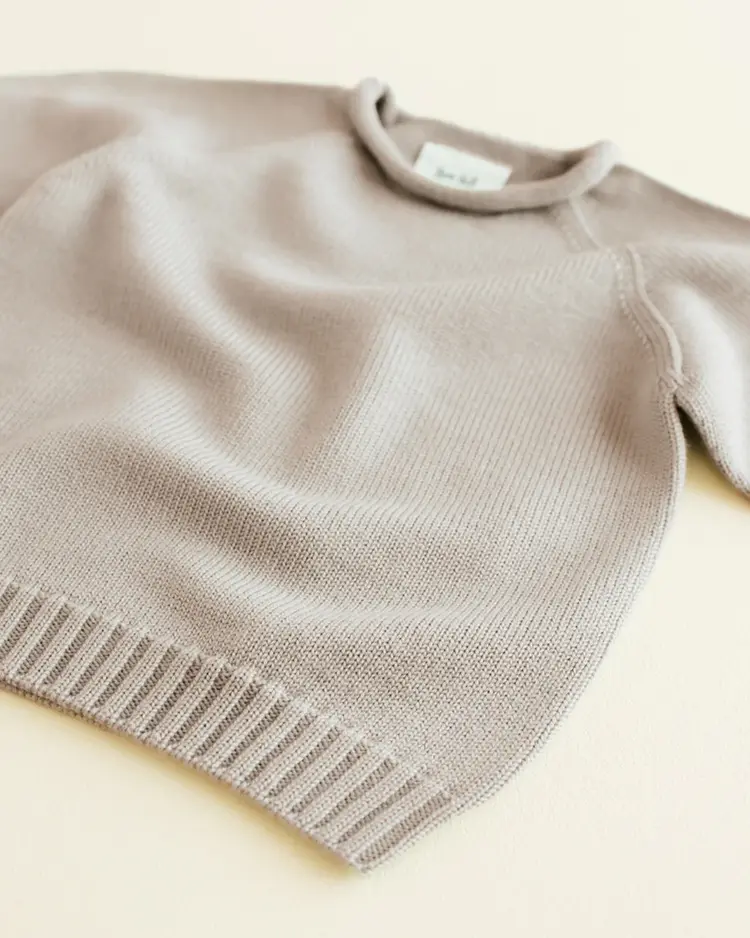 Hvid Sweater Georgette - Pebble