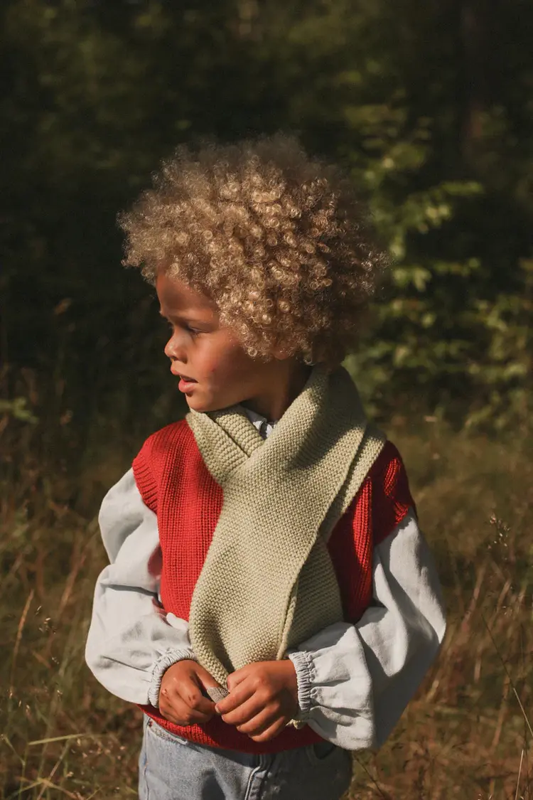 Hvid Scarf Ivo - Mint