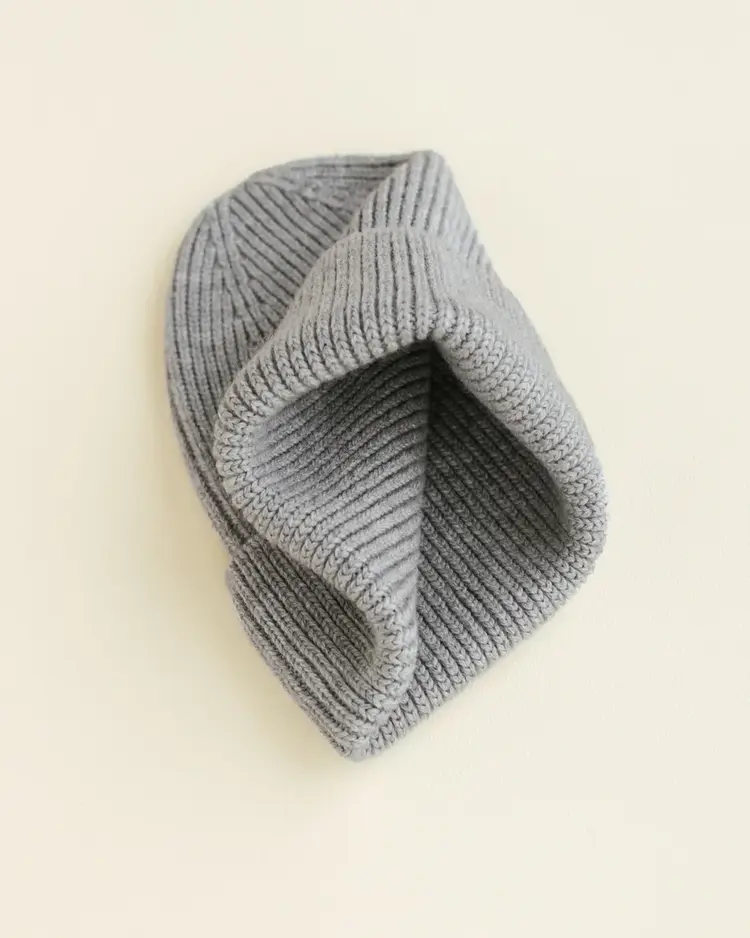 Hvid Beanie Fonzie - Grey Melange
