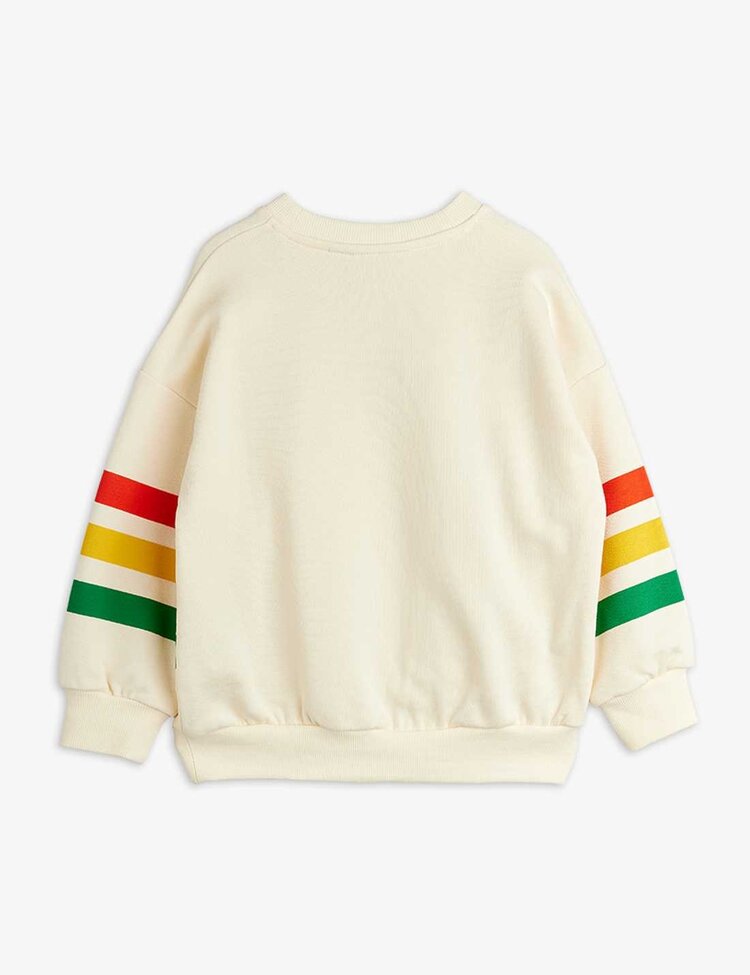Mini Rodini Bear Stripe Sweatshirt - White/Multicolor