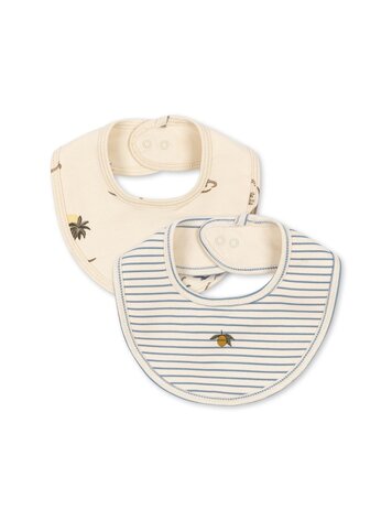 Konges Sløjd Basic 2 Pack Bib - Kubi/Stripe Blue