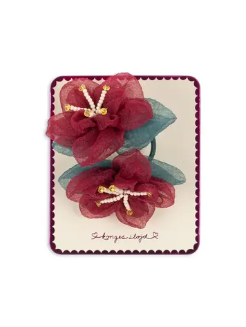 Konges Sløjd 2 Pack Fleur Hair Elastic - Sangria