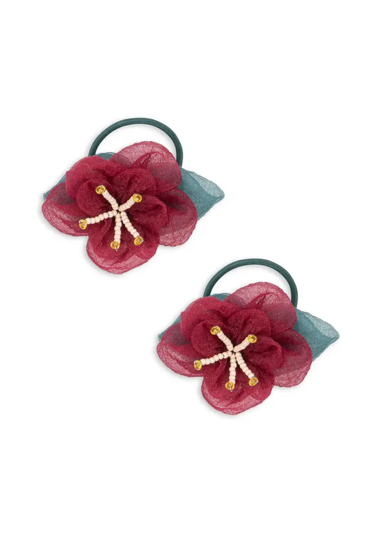 Konges Sløjd 2 Pack Fleur Hair Elastic - Sangria