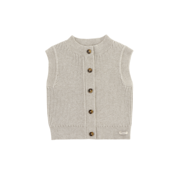 Donsje Amsterdam Tjitske Vest - White Sand Melange