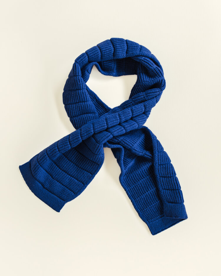 Hvid Scarf Jacobino - Cobalt Blue