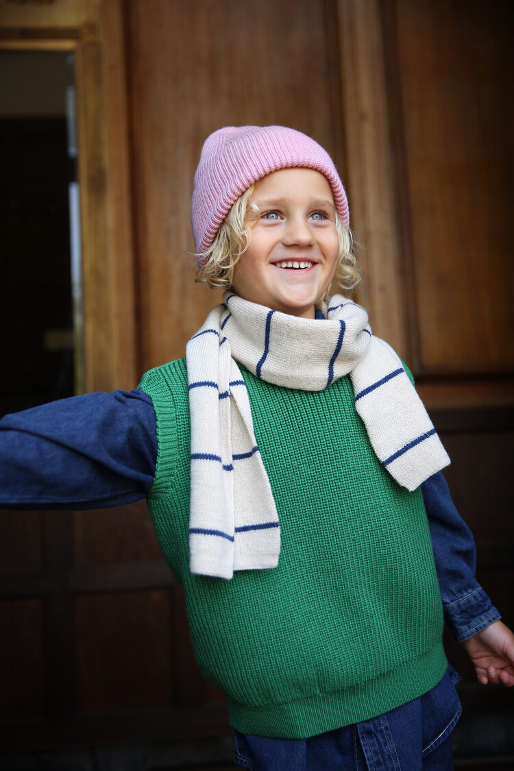 Hvid Scarf Igor - Cream/Blue