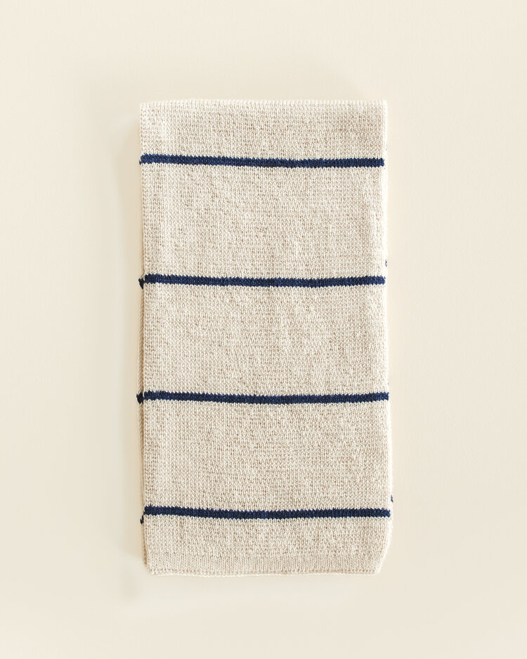 Hvid Sjaal Igor - Cream/Blue