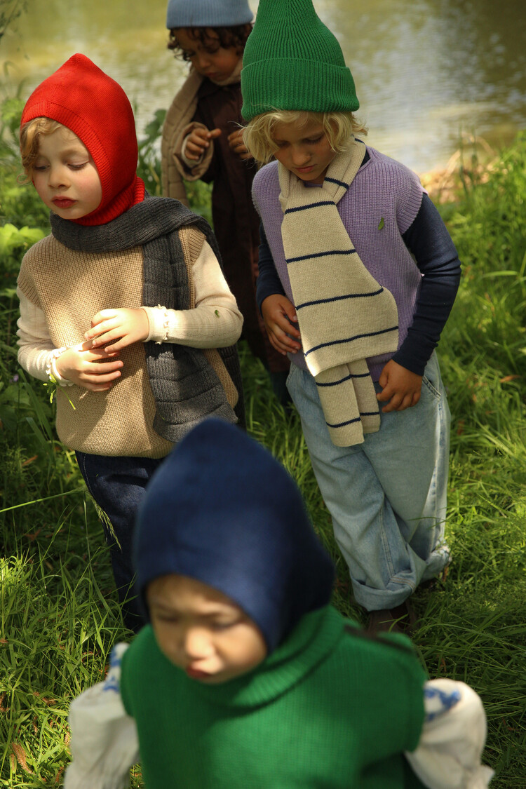 Hvid Scarf Igor - Cream/Blue