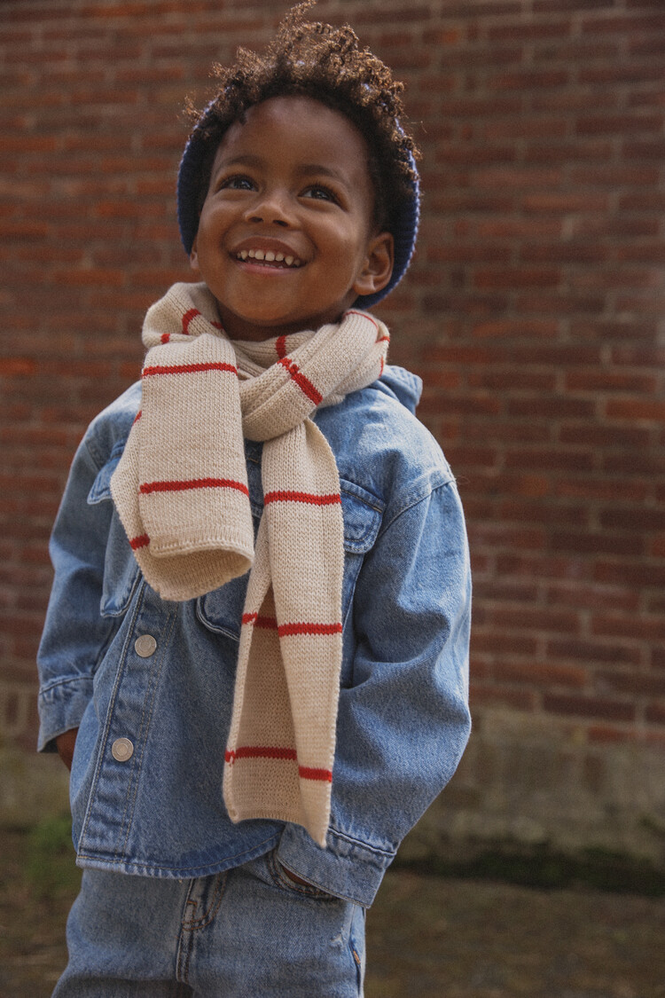 Hvid Scarf Igor - Cream/Red