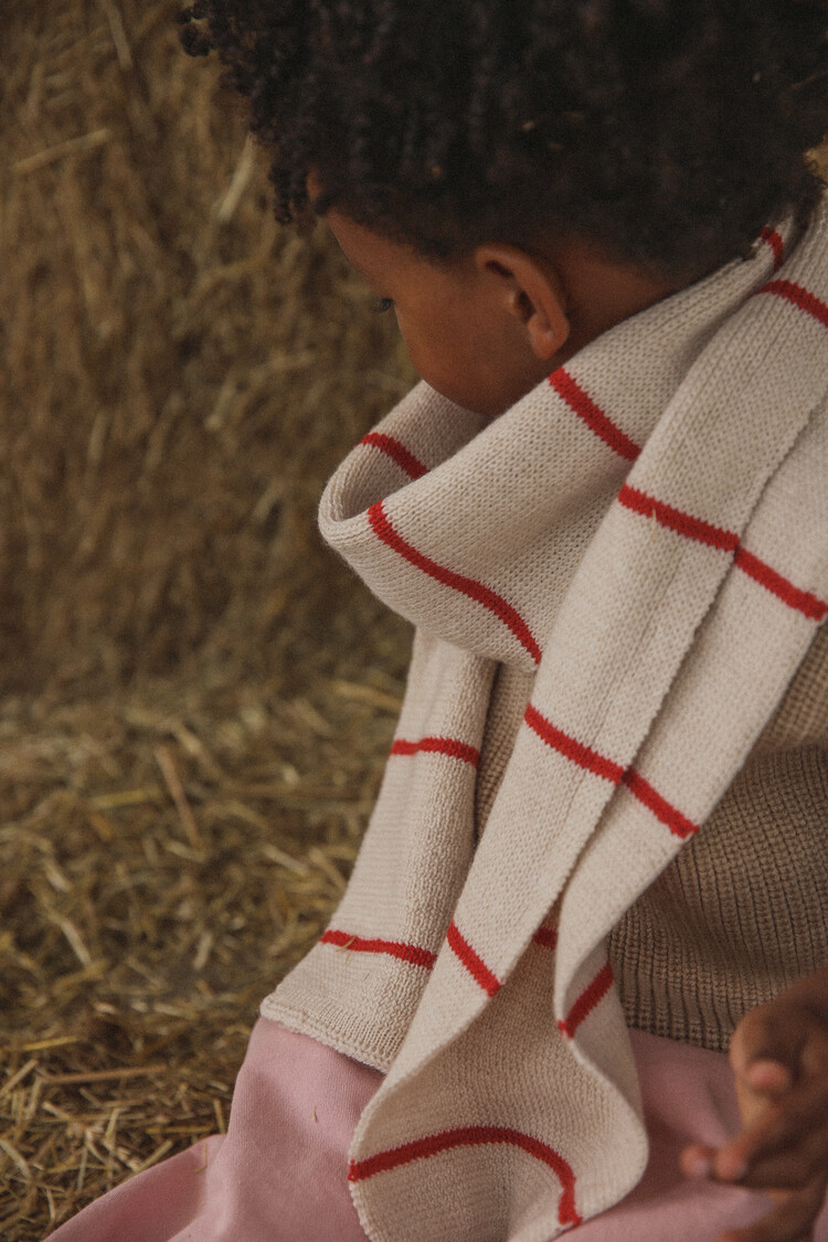 Hvid Scarf Igor - Cream/Red