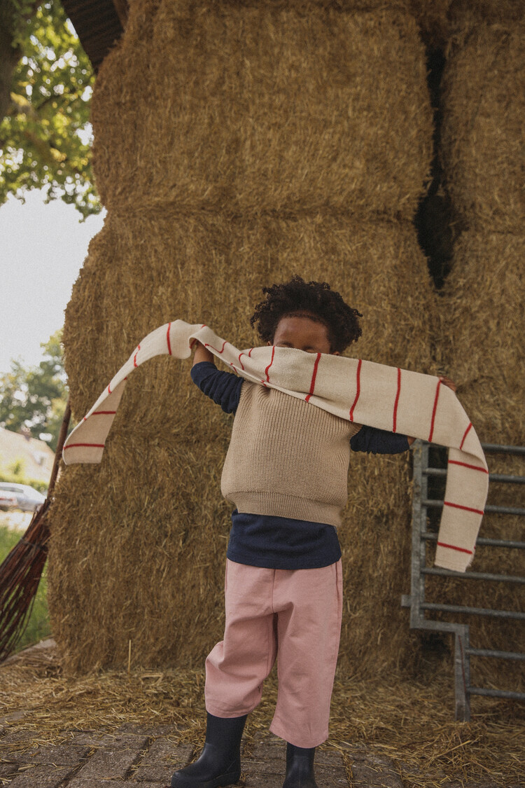 Hvid Scarf Igor - Cream/Red