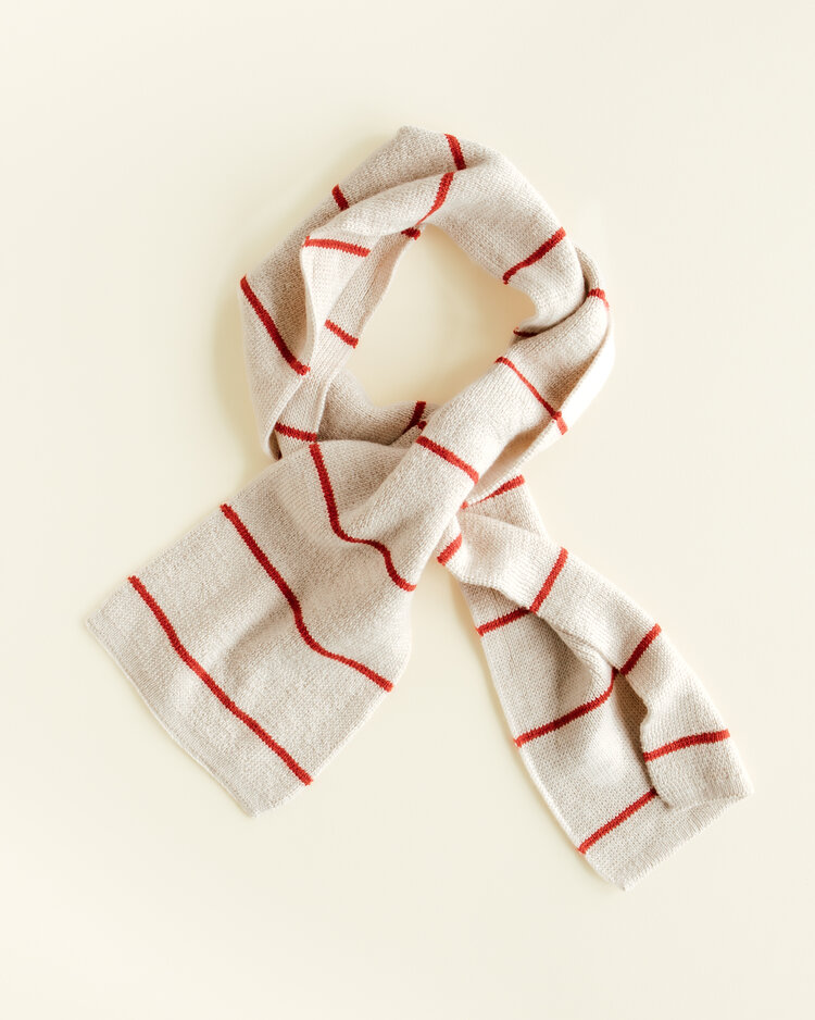 Hvid Scarf Igor - Cream/Red