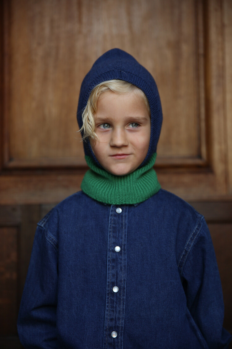 Hvid Balaclava Eddy - Blue/Grass