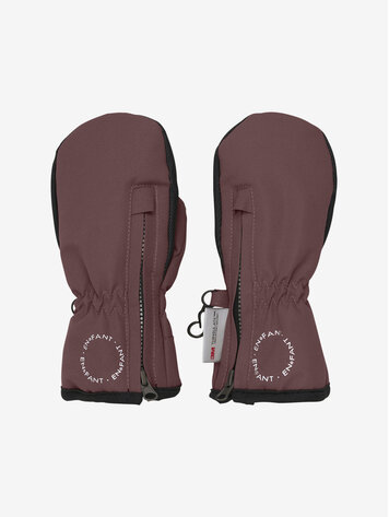 Mittens w. Zipper Waterproof Fabric - Rose Taupe
