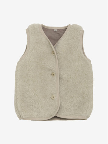 Huttelihut Vest Wool Teddy w. Lining - Cement