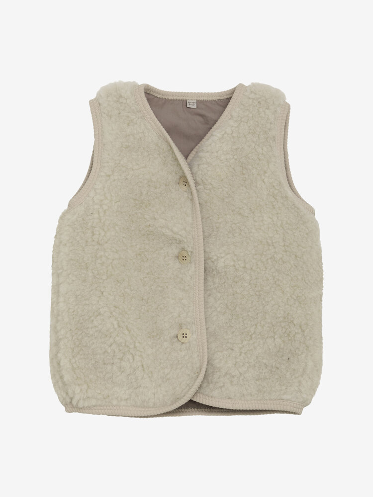 Huttelihut Vest Wool Teddy w. Lining - Cement