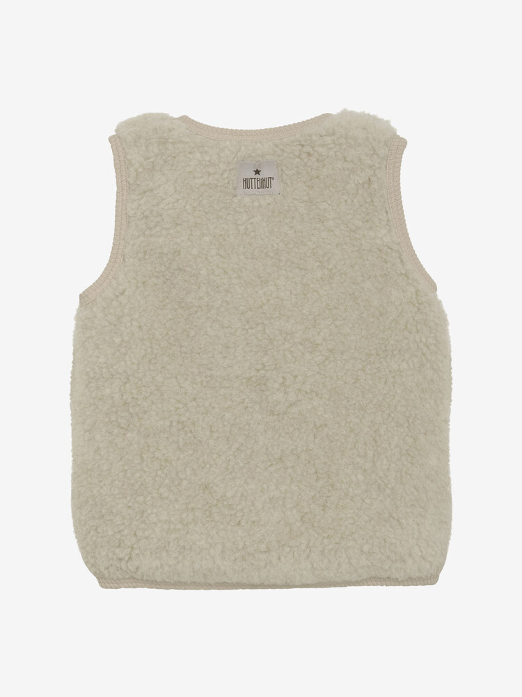 Huttelihut Vest Wool Teddy w. Lining - Cement