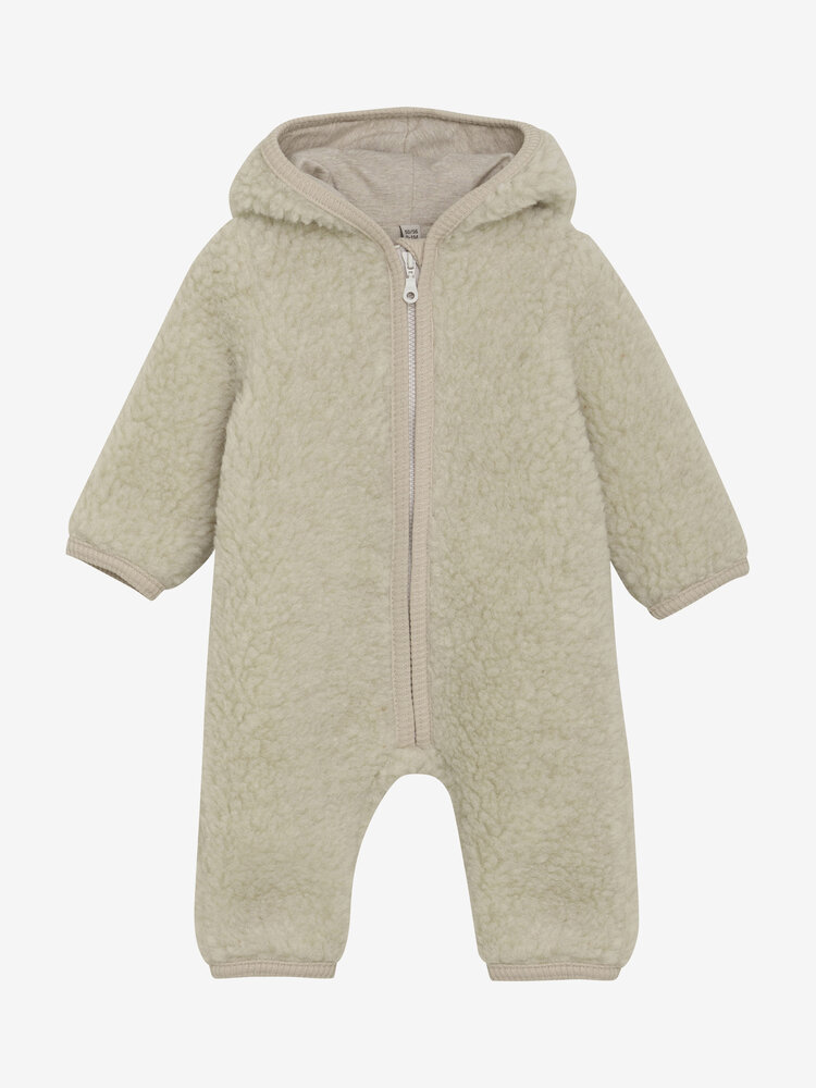 Huttelihut Pram Suit Wool Teddy w. Lin. - Cement