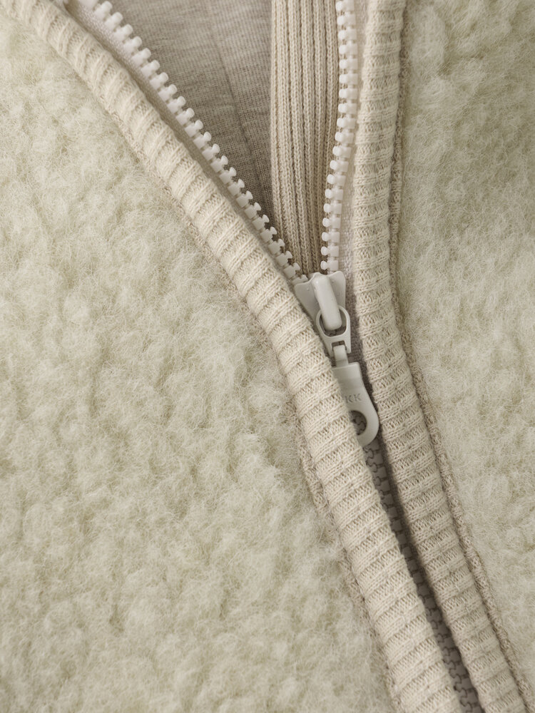 Huttelihut Pram Suit Wool Teddy w. Lin. - Cement