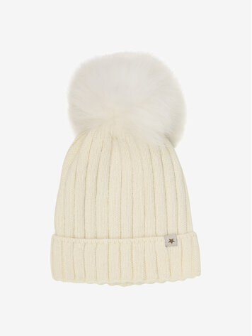 Huttelihut Hat Knit Alpaca Pompom - Tofu