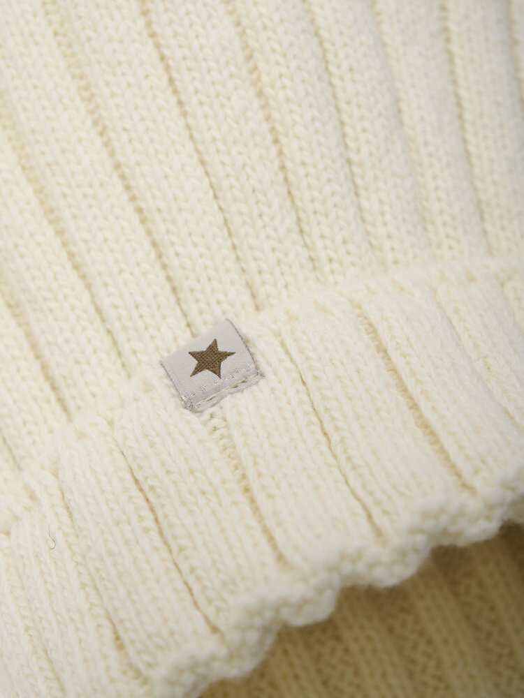 Huttelihut Hat Knit Alpaca Pompom - Tofu