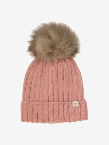 Huttelihut Hat Knit Alpaca Pompom - Burlwood