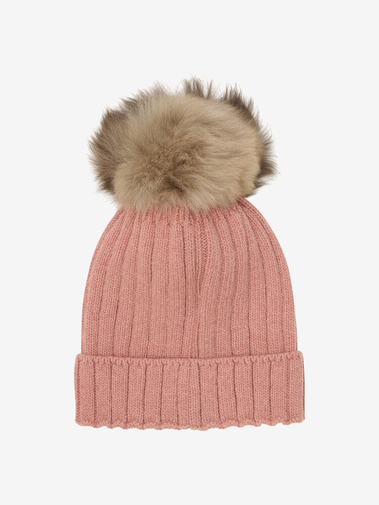 Huttelihut Hat Knit Alpaca Pompom - Burlwood