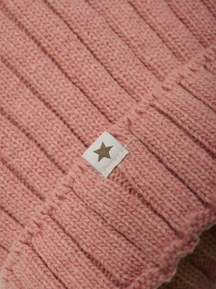 Huttelihut Hat Knit Alpaca Pompom - Burlwood